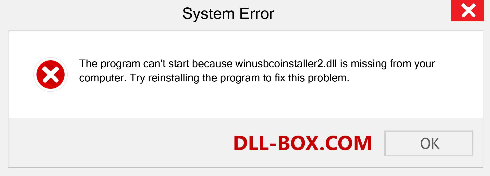  winusbcoinstaller2.dll file is missing?. Download for Windows 7, 8, 10 - Fix  winusbcoinstaller2 dll Missing Error on Windows, photos, images